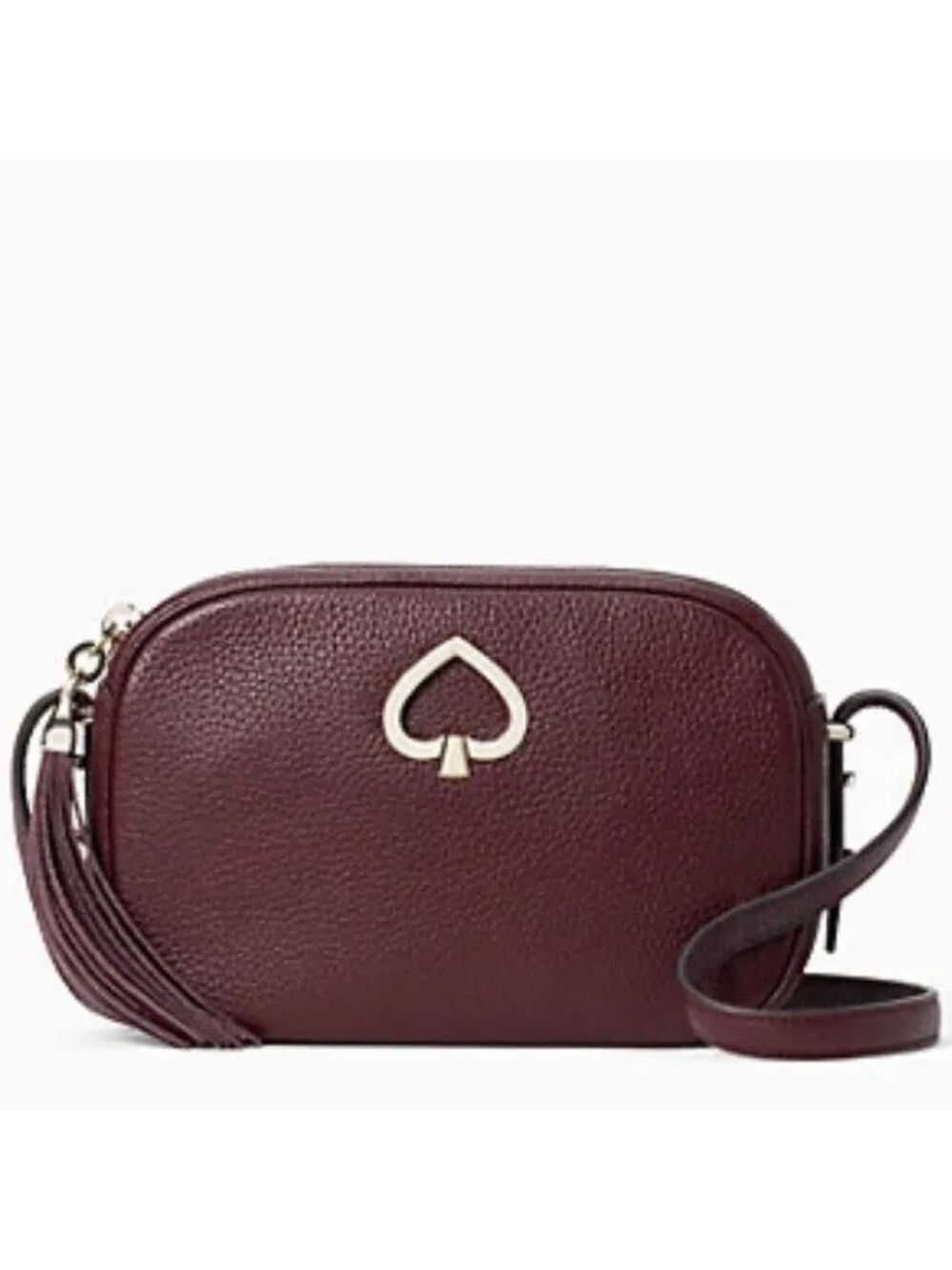 New Kate Spade Kourtney Leather Camera Crossbody Bag Cherrywood